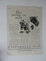 Evaporated Milk, 20&#39;s Print Ad. full page B&amp;W Illustration, print ad (his ans... - £14.30 GBP