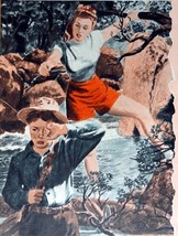 Robert Patterson, 40's Color painting, 8" x 11" print art, (mother and son tr... - $17.89