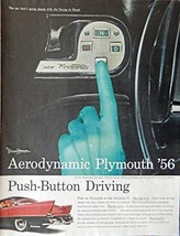 1956 Plymouth, 50&#39;s Print ad. Full page Color Illustration (push-button ... - £14.30 GBP