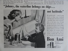 Bon Ami, 30&#39;s Print Ad. B&amp;W Illustration (little boy,boat) Original Vintage 1... - £14.30 GBP