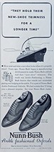 Nunn Bush Shoes, Vintage Print Ad. 30&#39;s B&amp;W Illustration (oxfords) Origi... - £14.05 GBP
