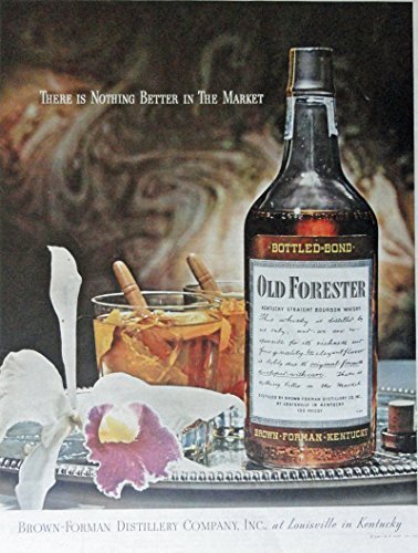 Primary image for Old Forester Whiskey, 40's Print Ad. Full Page Color Illustration (beautiful ...