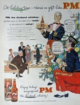 PM whiskey, 50's Print Ad. Full Page Color Illustration 10 1/4" X 13 1/2" Pri... - $17.89