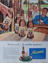 Hamm&#39;s Beer. 40&#39;s Print ad. Full Page Color Illustration. Fantastic, sca... - £13.98 GBP