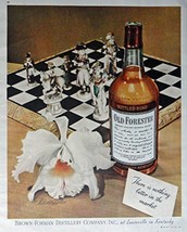 Old Forester Whiskey, 40&#39;s Print Ad. Full Page Color Illustration (chess boar... - £14.03 GBP