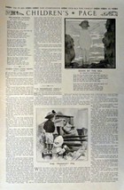 Children's Page, July 17,1913 #373 The Youth's Companion 10 1/2" x 16" B&W Pr... - $17.89