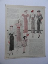 Page of Latest Fashions, 30&#39;s Print Ad. Full Page Color Illustration (May,[19... - £14.38 GBP