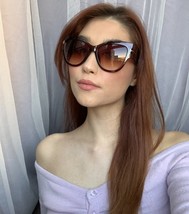 New Fashionista Oversized Elegant Brown Cats Eye Women&#39;s Sunglasses - $12.99