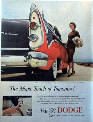 1956 Dodge, 50's two full pages centerfold Color Illustration, 8 1/4" x 11" P... - £14.02 GBP