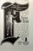 Fairy Soap, 1913 B&amp;W Illustration, 6&quot; x 8&quot; Print Ad. (little girl says c... - $17.89