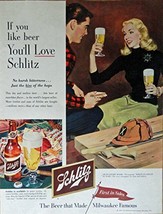 Schlitz Beer, 50&#39;s Print Ad. Full Page Color Illustration (TV show, Schlitz p... - £14.03 GBP