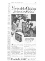Cline Kodak Eight, 30&#39;s Print Ad. B&amp;W Illustration (movies of the childe... - $17.89