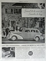 1936 Studebaker, 30&#39;s Print Ad. Full Page B&amp;W Illustration (smart to be ... - £14.17 GBP