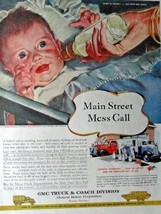 General Motors Truck &amp; Coach Division, 40&#39;s Print Ad. Color Illustration 10 1... - £14.42 GBP