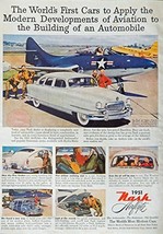 1951 Nash, 50&#39;s Print ad. Color Illustration (airflyte/car and airplane)... - £14.03 GBP