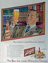 Schlitz Beer, 40&#39;s Vintage Print Ad. Color Illustration, Original Rare 1947 L... - £14.03 GBP