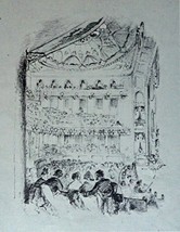 President Lincoln at Grover&#39;s theater, B&amp;W Illustration, print art [drawing b... - £14.28 GBP