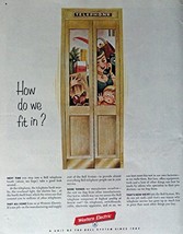 Western Electric, 50&#39;s Print ad. Full Page Color Illustration (telephone boot... - £14.29 GBP