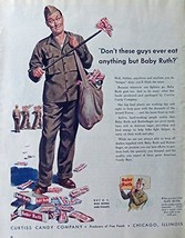 Baby Ruth Candy Bar, 40&#39;s Print Ad. full Page Color Illustration (Uncle Sam n... - £13.44 GBP