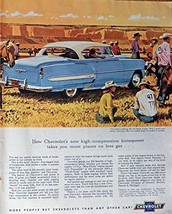 1953 Chevrolet Bel Air Sport Coupe, 50&#39;s Print ad. Full Page Color Illus... - £14.30 GBP