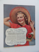 Lucky Strike, 30&#39;s Print Ad. Full page Color Illustration (Madeleine Carroll/... - £13.97 GBP