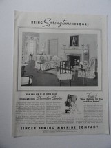 Singer sewing machine company, 30&#39;s Print Ad. Full Page B&amp;W Illustration... - $17.89