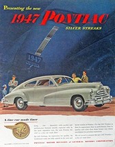 1947 Pontiac Siver Streaks, 40's Print ad. Full Page Color Illustration (beau... - $17.89