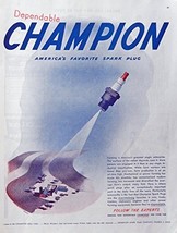 Champion Spark Plugs, Vintage Print Ad. (farm). Original 1947 Collier&#39;s ... - $17.89