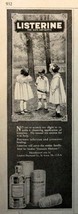 Listerine, 1918 B&amp;W Illustration, 3&quot; x 8 1/2&quot; Print Ad. (kids praying) O... - $17.89