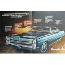 1968 Plymouth Fury, 60&#39;s 2 Page centerfold Color print ad. Illustration, pain... - £14.06 GBP