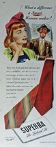 Superba Tailored Tie, 40&#39;s Print ad. Color Illustration (what a difference a ... - £13.37 GBP