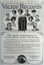 Victor Records-Victor Talking Machine, 1916 Print Advertisment. B&amp;W Illu... - $17.89