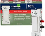 Leviton E5603-MW Decora Edge 15 Amp 3-Way Rocker Switch, 10-Pack, White - £49.94 GBP