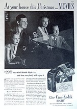 Cine&#39;-Kodak Eight Movie Camera, 1930&#39;s Print ad. Full Page B&amp;W Illustrat... - $17.89