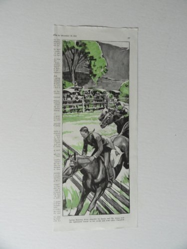 Frank Street, 40's Color Illustration, painting,print art (Horse racing) 1948... - $17.89