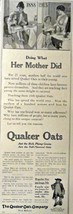The Quaker Oats Company, 1913 Print Advertisment. B&amp;W Illustration, 5 1/2&quot; x ... - £14.03 GBP