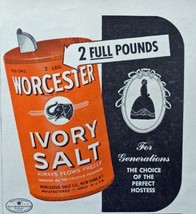 Worcester Ivory Salt, 40's Color print ad. Illustration, painting (elephant o... - $17.89