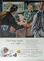 Pan American Coffee Association, 40&#39;s Print Ad. Full Page Color Illustra... - $10.99