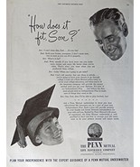 Penn Mutual Life Insurance, 40&#39;s Print ad. B&amp;W Illustration (how does it... - £10.27 GBP