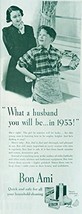 Bon Ami, 40&#39;s Print ad. B&amp;W Illustration (mother to son / &quot;what a husband you... - £8.78 GBP