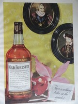 Old Forester Whiskey, 40&#39;s Print Ad. Color Illustration (orchid) Original Vin... - £8.62 GBP