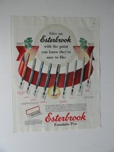 Esterbrook Fountain Pen, 40&#39;s Print Ad. Full page Color Illustration, paintin... - £13.37 GBP