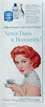 Lustre-Cream Shampoo, 50&#39;s Print ad. Color Illustration (Rhonda Fleming &quot;gunf... - £14.06 GBP