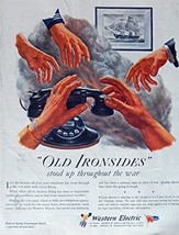 Western Electric, 40&#39;s Print ad. full page Color Illustration (&quot;Old Ironsides... - $17.89