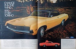 1970 Torino, 60's Print ad. Two Full Page Centerfold 20 1/2" x 13 1/4" Color ... - $17.89
