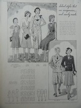 Fashion Page, 30&#39;s B&amp;W Illustration, Print Ad. 10 1/2&quot; x 13 1/2&quot; (school styl... - £14.37 GBP