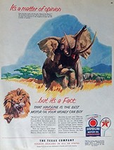 Texaco Havoline Oil, 50&#39;s Print ad. Full Page Color Illustration (elephants) ... - £14.07 GBP