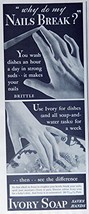Ivory Soap, 30&#39;s Print ad. B&amp;W Illustration (nails break?) Original Vintage 1... - £14.09 GBP