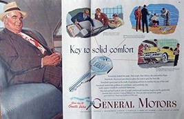 General Motors, 40's Print ad. Color Illustration (key to solid comfort) Auth... - $17.89