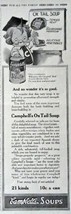 Campbell&#39;s Soups, 1916 Print Advertisment. B&amp;W Illustration, 5 1/2&quot; X 15&quot; Pri... - $17.89